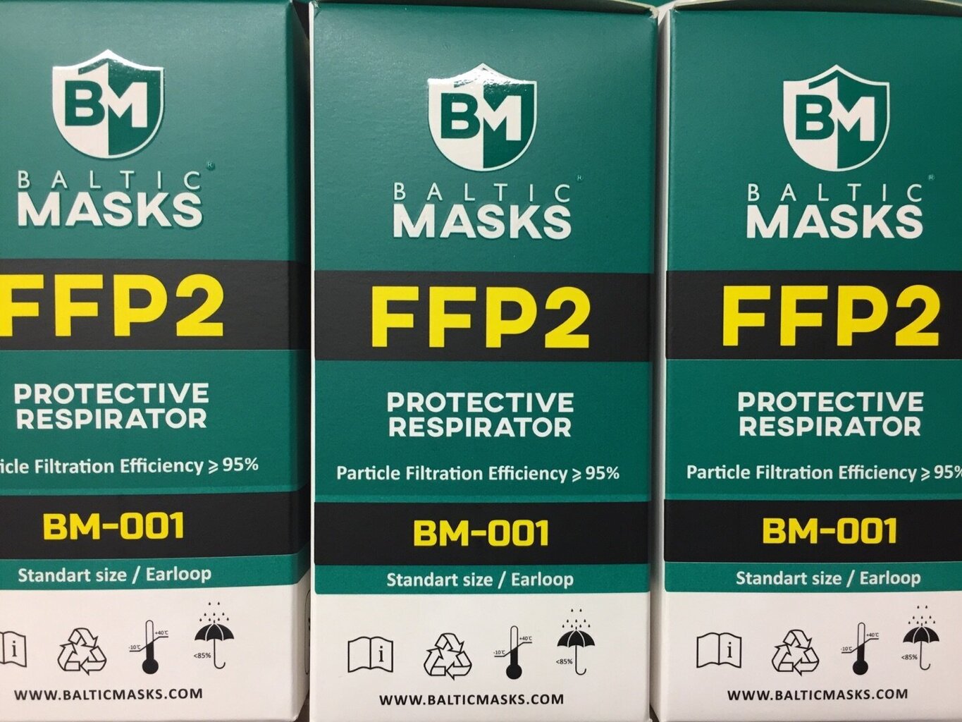 Respiratorius FFP2 Baltic Masks-001 (100 vienetų) цена и информация | Pirmoji pagalba | pigu.lt