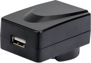 Įkroviklis Manhattan USB 5V 1A su ES / JK / JAV / Australijos kištukiniais adapteriais, juodas kaina ir informacija | Krovikliai telefonams | pigu.lt