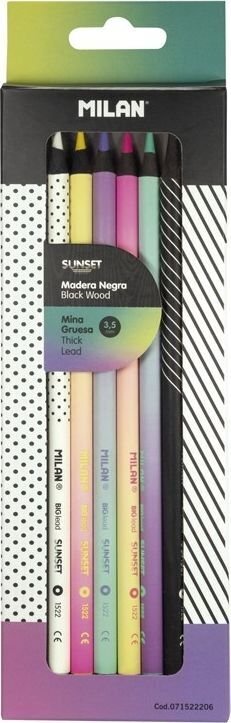 Spalvoti pieštukai Milan (Sunset), spalvoti kaina ir informacija | Kanceliarinės prekės | pigu.lt