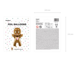 Folinis balionas Kalėdų žmogeliukas, 58 x 86 cm kaina ir informacija | Balionai | pigu.lt