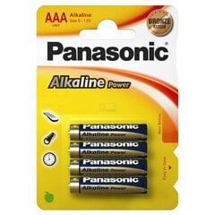 Panasonic Alkaline elementai LR03 AAA, 4 vnt. kaina ir informacija | Elementai | pigu.lt
