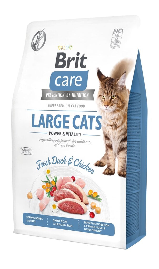 Brit Care begrūdis maistas didelių veislių katėms, 400g kaina ir informacija | Sausas maistas katėms | pigu.lt