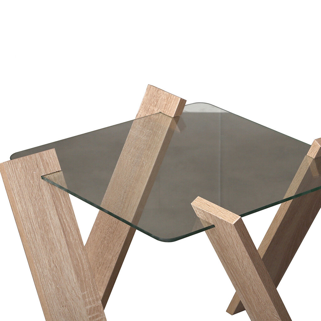 Kavos staliukas Roman Mini, skaidrus/šviesiai rudas kaina ir informacija | Kavos staliukai | pigu.lt