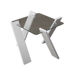 Кофейный столик Roman Mini, прозрачный/белый цена и информация | Журнальные столики | pigu.lt