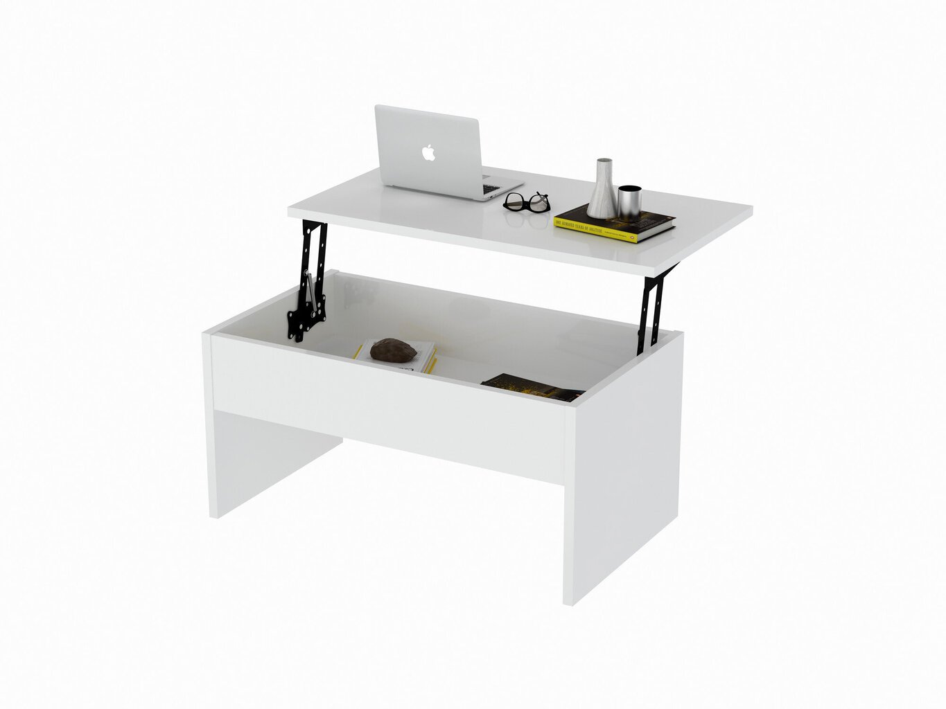 Transformuojamas kavos staliukas Akilli, baltas kaina ir informacija | Kavos staliukai | pigu.lt