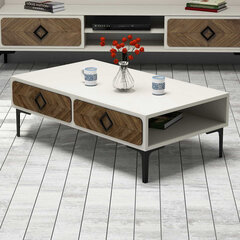 Кофейный столик Samba, белый/коричневый цена и информация | Журнальные столы | pigu.lt