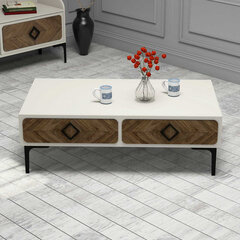 Кофейный столик Samba, белый/коричневый цена и информация | Журнальные столы | pigu.lt