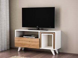 TV staliukas Novella K2, baltas/rudas kaina ir informacija | TV staliukai | pigu.lt