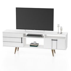 TV staliukas Termini, 179,5 cm, baltas kaina ir informacija | TV staliukai | pigu.lt