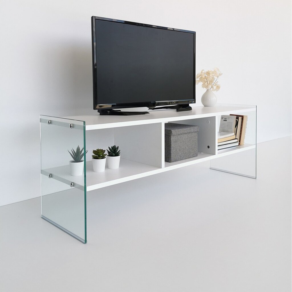 TV staliukas TV400, baltas kaina ir informacija | TV staliukai | pigu.lt