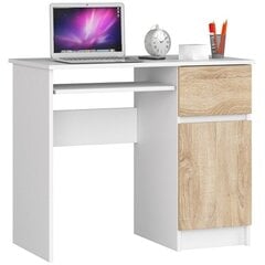 Письменный стол NORE Piksel, белый/дуб цена и информация | Компьютерные, письменные столы | pigu.lt