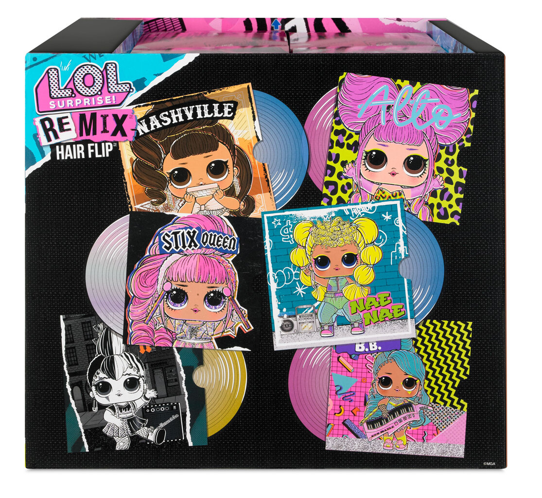 L.O.L. lėlytė su garsiakalbiu-patefonu Remix Hair Flip kaina ir informacija | Žaislai mergaitėms | pigu.lt