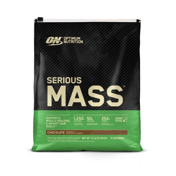 Optimum Nutrition Serious Mass, 5.44 kg, braškių skonio цена и информация | Papildai ir preparatai masei auginti | pigu.lt