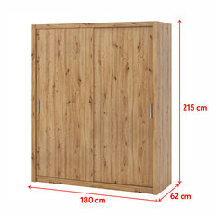 Шкаф Selsey Rinker 180 см, коричневый цена и информация | Шкафы | pigu.lt