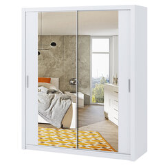 Шкаф Selsey Rinker с зеркалом, 180 см, белый цена и информация | Шкафы | pigu.lt