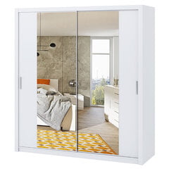 Шкаф с зеркалом Selsey Rinker 200 см, белый цена и информация | Шкафы | pigu.lt