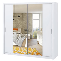 Шкаф с зеркалом Selsey Rinker 220 см, белый цена и информация | Шкафы | pigu.lt