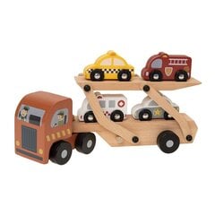 Smiki medinis vilkikas su automobiliais Zookabee, 6689563 kaina ir informacija | Žaislai kūdikiams | pigu.lt
