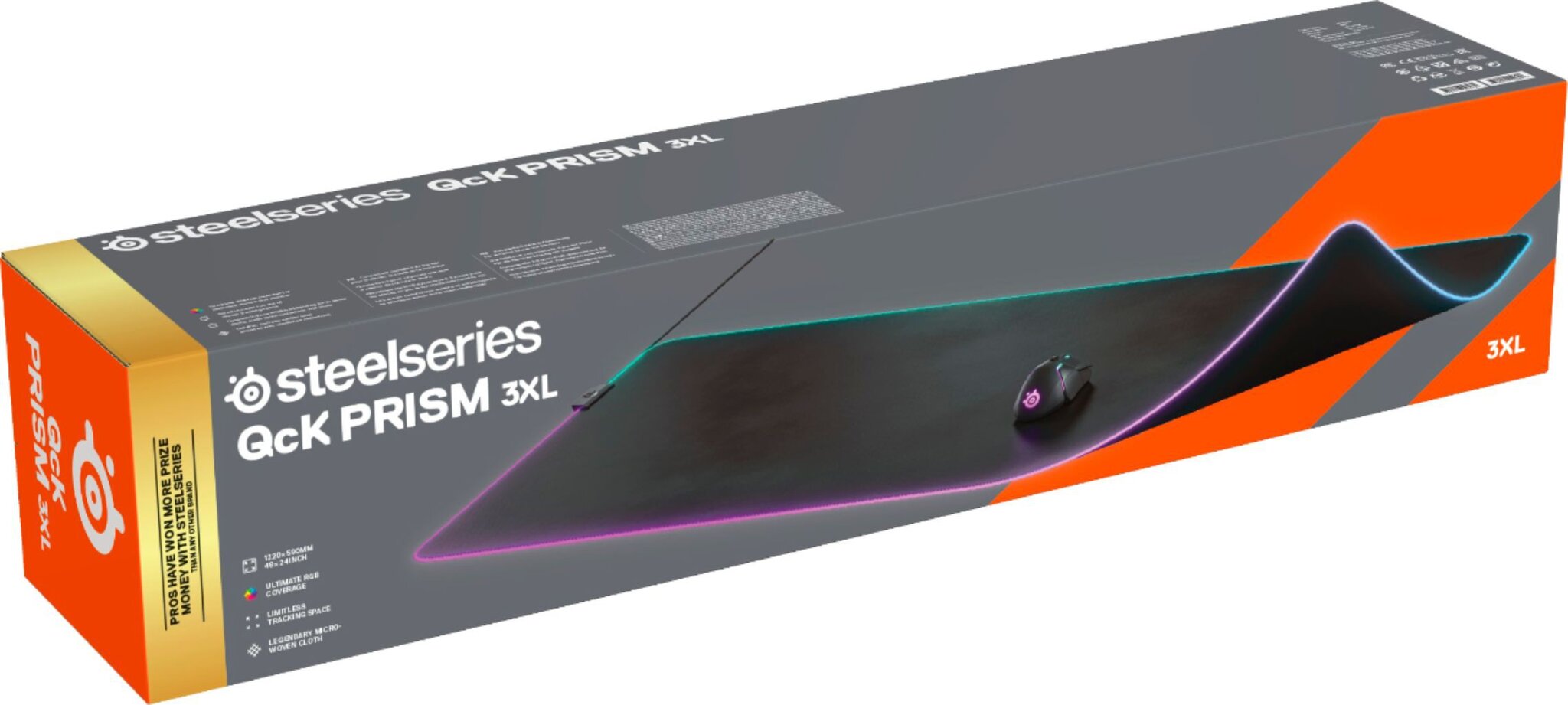 SteelSeries QCK PRISM, juodas kaina ir informacija | Pelės | pigu.lt