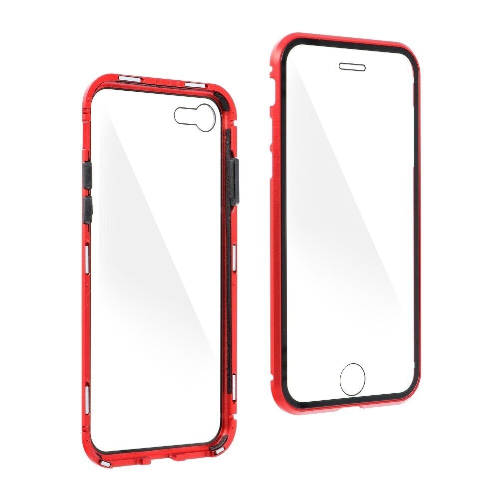 Case Dėklas telefonui Magneto 360 skirtas iPhone 12 / 12 Pro, skaidrus / raudona kaina ir informacija | Telefono dėklai | pigu.lt