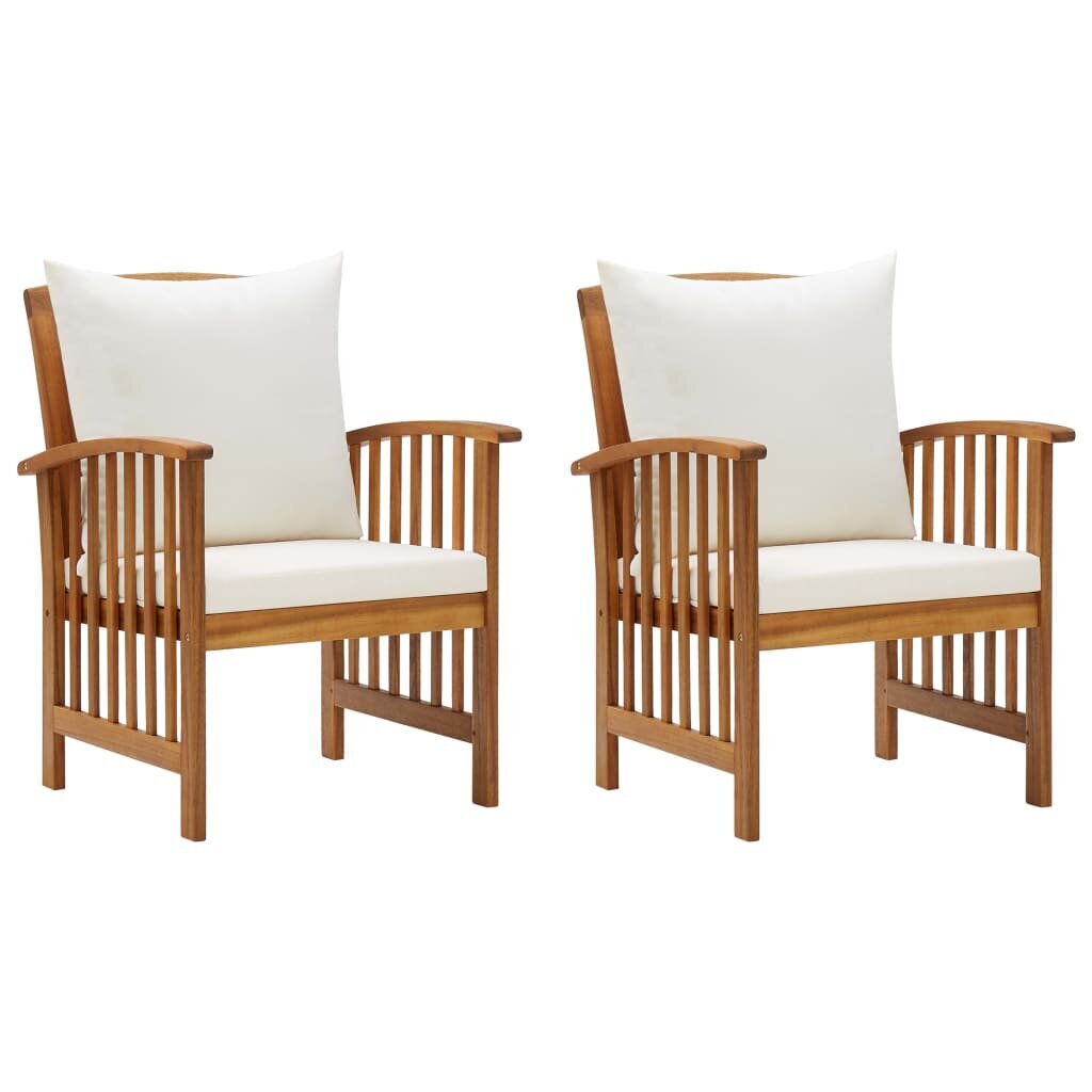 Lauko kėdės su pagalvėlėmis, 2vnt., akacijos medienos masyvas kaina ir informacija | Lauko kėdės, foteliai, pufai | pigu.lt