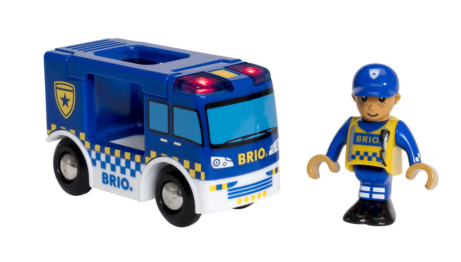 Policijos autobusiukas Brio Railway, 33825 kaina ir informacija | Žaislai berniukams | pigu.lt