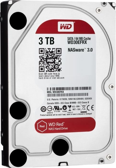 Western Digital Red, 3.5\'\', 3TB, SATA/600, 64MB cache (WD30EFRX) kaina ir informacija | Vidiniai kietieji diskai (HDD, SSD, Hybrid) | pigu.lt