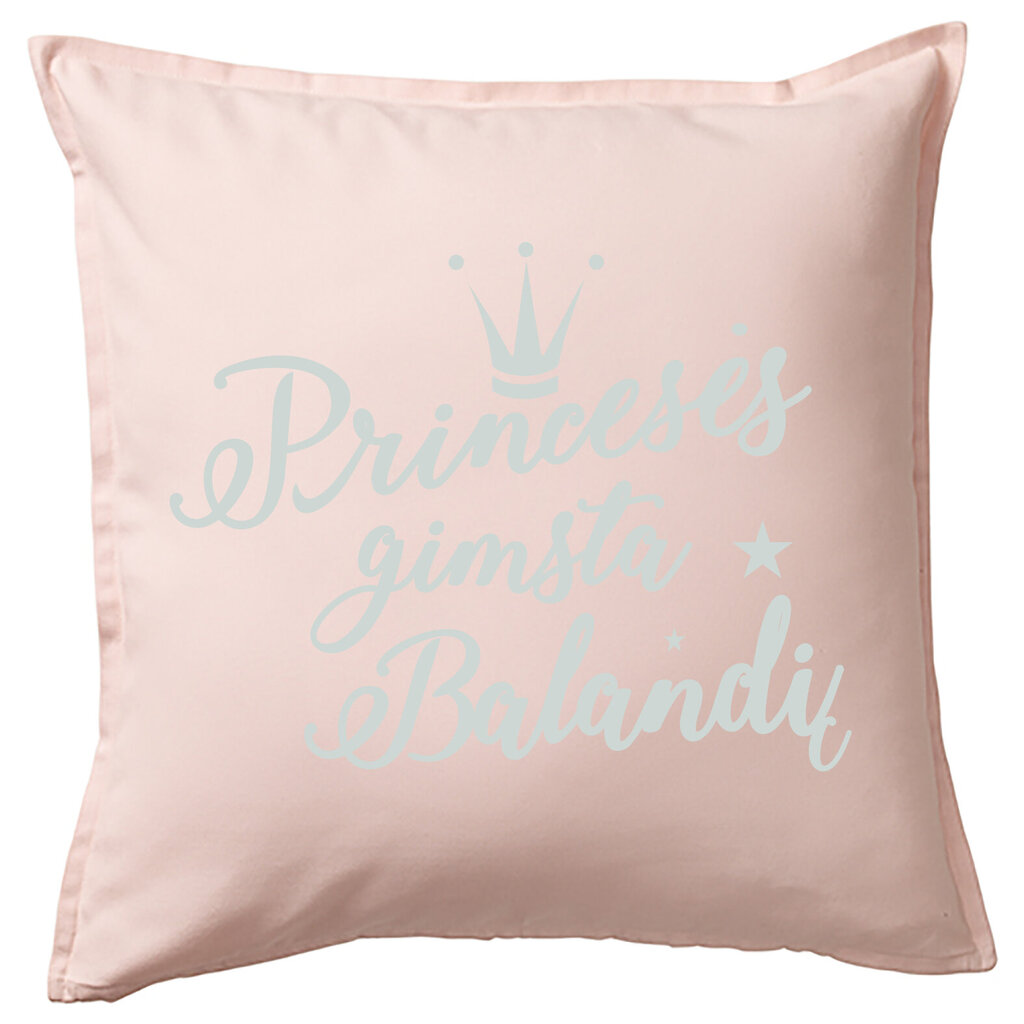 Dekoratyvinė pagalvėlė „Princesės gimsta balandį“, rožinė kaina ir informacija | Dekoratyvinės pagalvėlės ir užvalkalai | pigu.lt