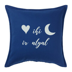 Dekoratyvinė pagalvėlė „Myliu iki mėnulio“, mėlyna kaina ir informacija | Dekoratyvinės pagalvėlės ir užvalkalai | pigu.lt
