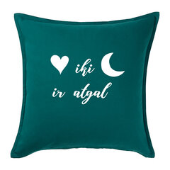 Dekoratyvinė pagalvėlė „Myliu iki mėnulio“, tamsiai žalia kaina ir informacija | Dekoratyvinės pagalvėlės ir užvalkalai | pigu.lt