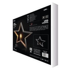 Medinė žvaigždė su lempute E14 2W, šilta цена и информация | Рождественское украшение CA1031, 10 см | pigu.lt