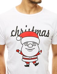 Kalėdiniai marškinėliai vyrams Santa, balti kaina ir informacija | Vyriški marškinėliai | pigu.lt