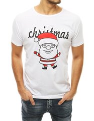 Kalėdiniai marškinėliai vyrams Santa, balti kaina ir informacija | Vyriški marškinėliai | pigu.lt