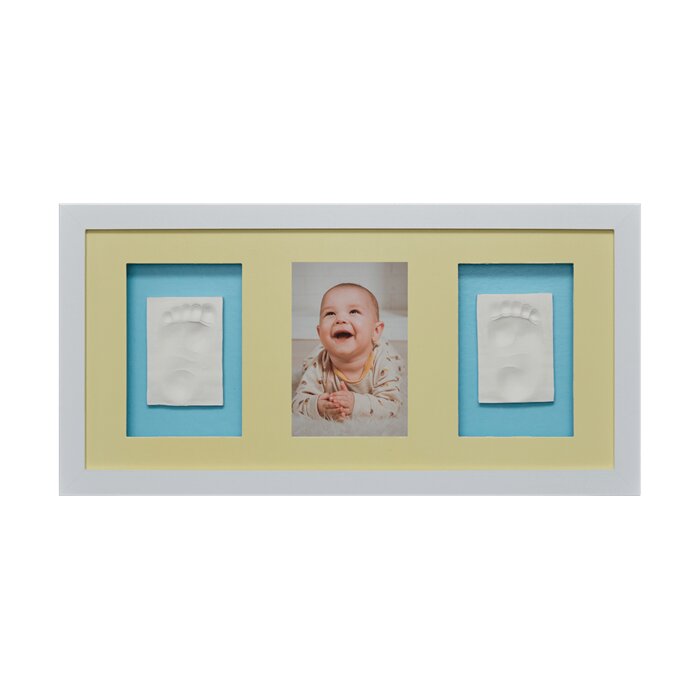 Trigubas nuotraukų rėmelis su kūdikio įspaudu Baby Memory Print, baltas kaina ir informacija | Antspaudai kūdikiams | pigu.lt