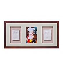 Trigubas nuotraukų rėmelis su kūdikio įspaudu Baby Memory Print, rudas kaina ir informacija | Antspaudai kūdikiams | pigu.lt