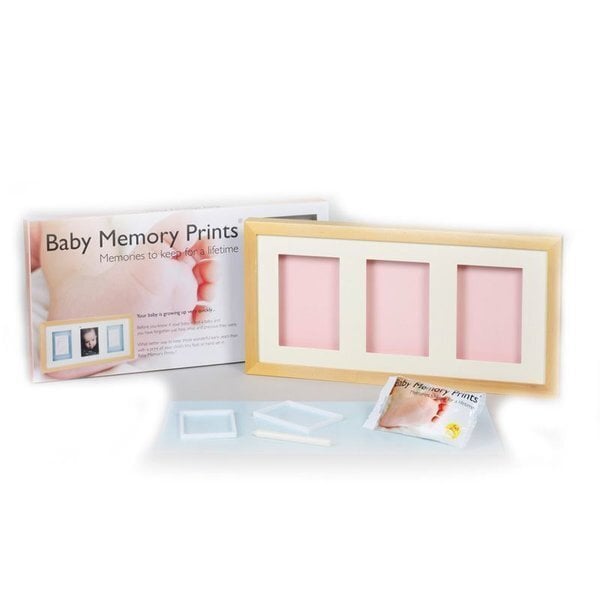 Trigubas nuotraukų rėmelis su kūdikio įspaudu Baby Memory Print, šviesiai rudas цена и информация | Antspaudai kūdikiams | pigu.lt