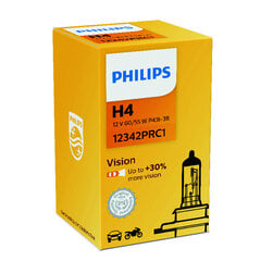 Автомобильная лампa PHILIPS H4 12V 60/55W VISION+30% цена и информация | Philips Автотовары | pigu.lt
