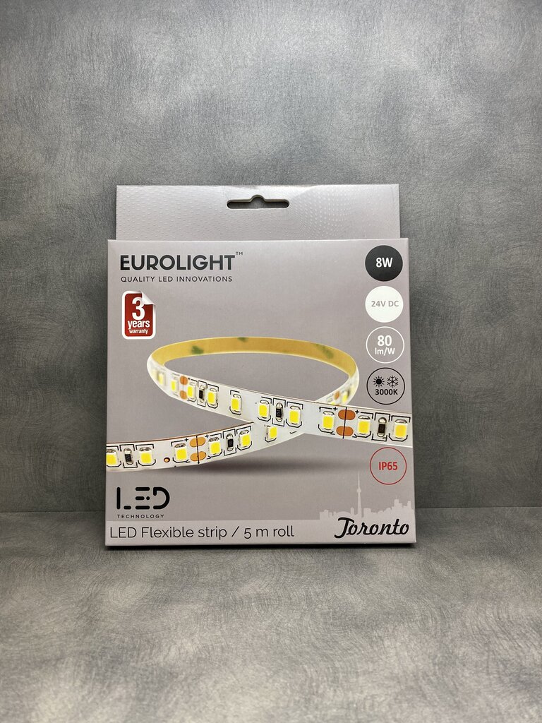 LED juosta Eurolight Toronto 5m 60LED/m IP65 3000K kaina ir informacija | LED juostos | pigu.lt