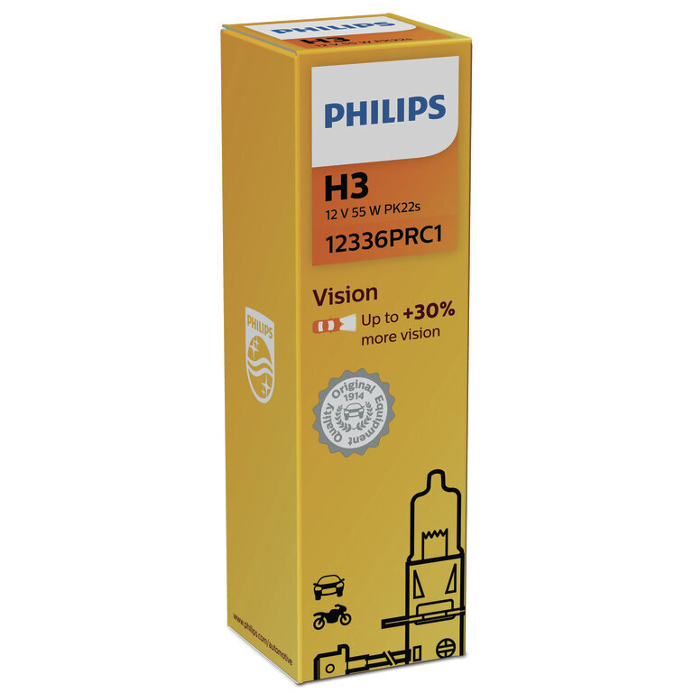 Automobilinė lemputė Philips Premium Vision H3, +30% цена и информация | Automobilių lemputės | pigu.lt