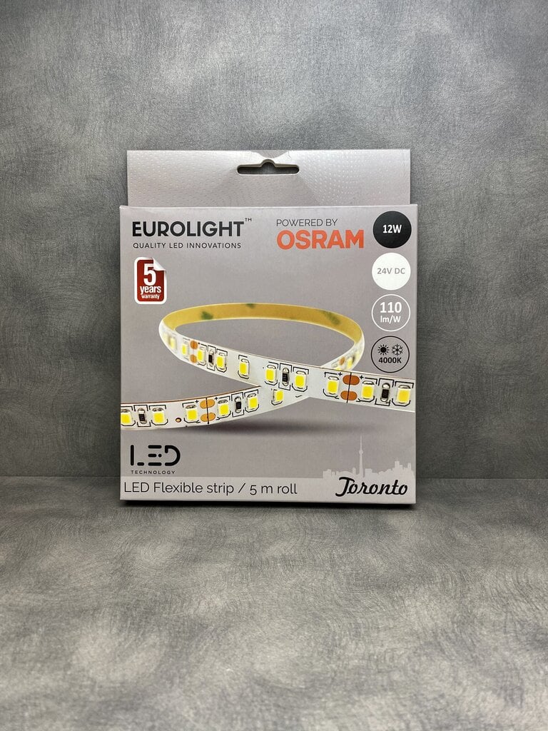 LED juosta Eurolight Toronto 5m 120LED/m IP65 4000K kaina ir informacija | LED juostos | pigu.lt