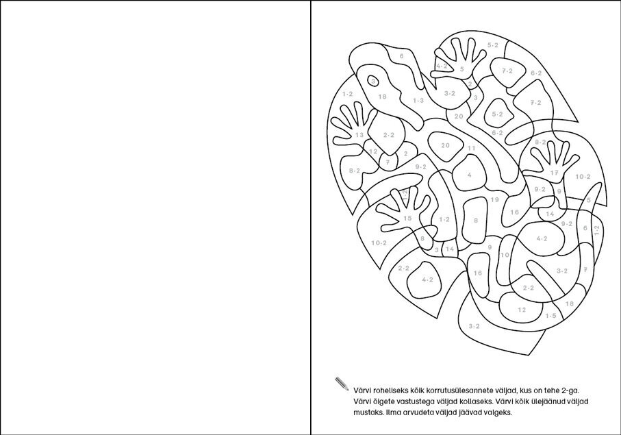 Matemaatika värviraamat. Korrutamine ja jagamine 10 piires kaina ir informacija | Spalvinimo knygelės | pigu.lt