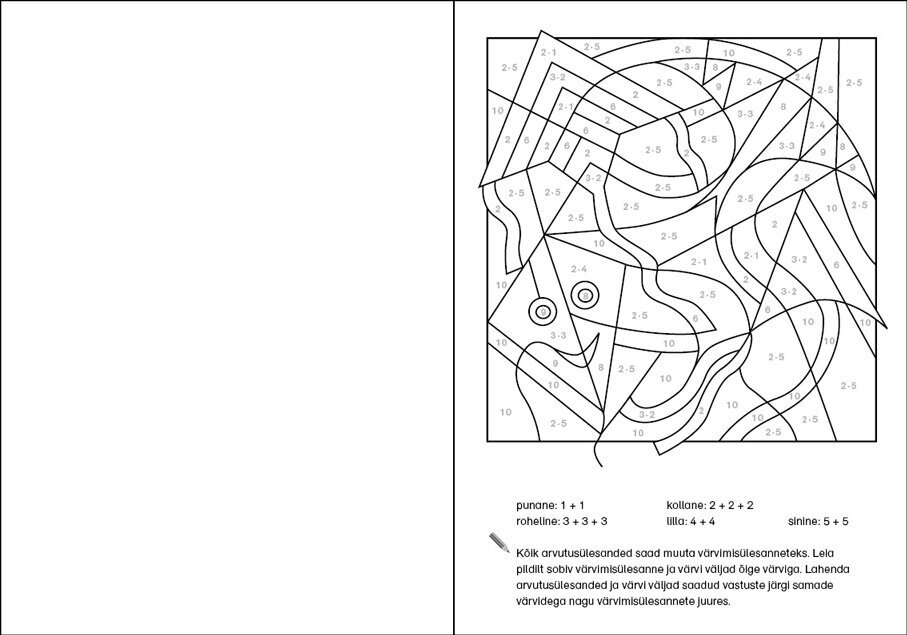 Matemaatika värviraamat. Korrutamine ja jagamine 10 piires kaina ir informacija | Spalvinimo knygelės | pigu.lt