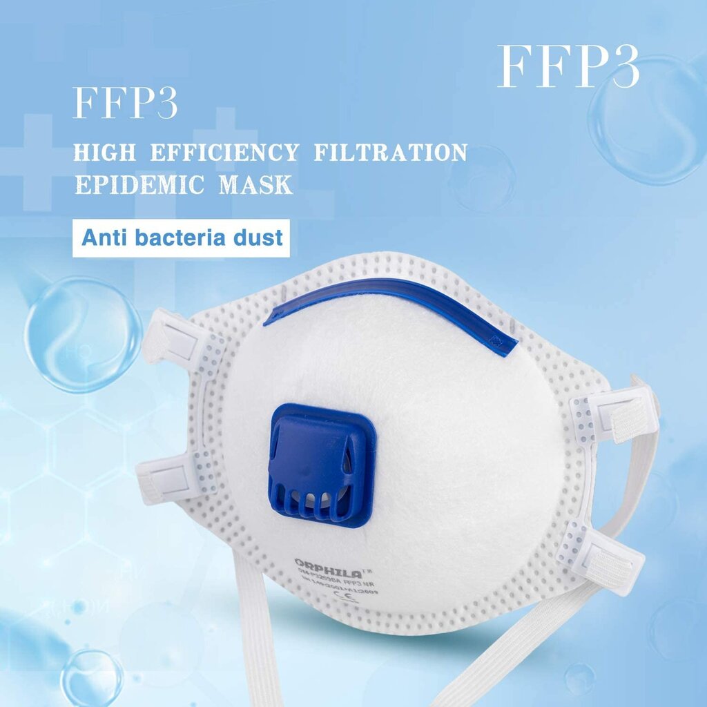 Respiratorius FFP3 NR (5 vnt.) kaina ir informacija | Pirmoji pagalba | pigu.lt