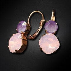 Auskarai moterims DiamondSky Glare VI Rose Water Opal / Lilac su Swarovski kristalais kaina ir informacija | Auskarai | pigu.lt