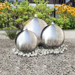 Baseino fontanas-sfera su led, 3 dalių, nerūdijantis plienas цена и информация | Садовый палисадник Cellfast 4 Standard 2,3 м графит | pigu.lt