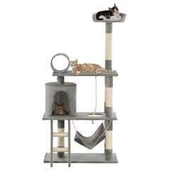 Draskyklė katėms su stovais iš sizalio, 140cm, pilka цена и информация | Когтеточки | pigu.lt