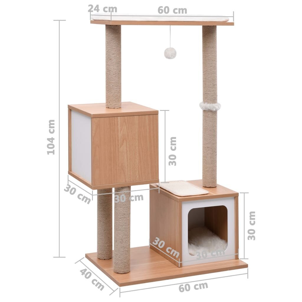 Draskyklė katėms su kilimėliu iš sizalio, 104cm цена и информация | Draskyklės | pigu.lt