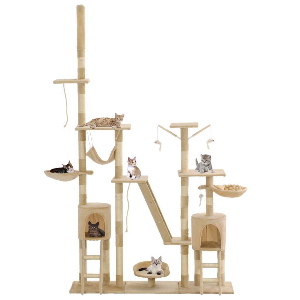 Draskyklė katėms, 230-250cm, smėlio spalvos kaina ir informacija | Draskyklės | pigu.lt