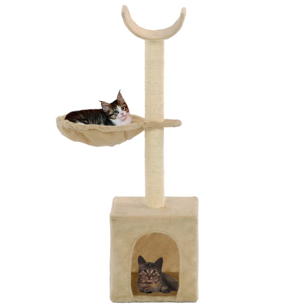 Draskyklė katėms su stovais iš sizalio, 105cm, smėlio sp. цена и информация | Draskyklės | pigu.lt