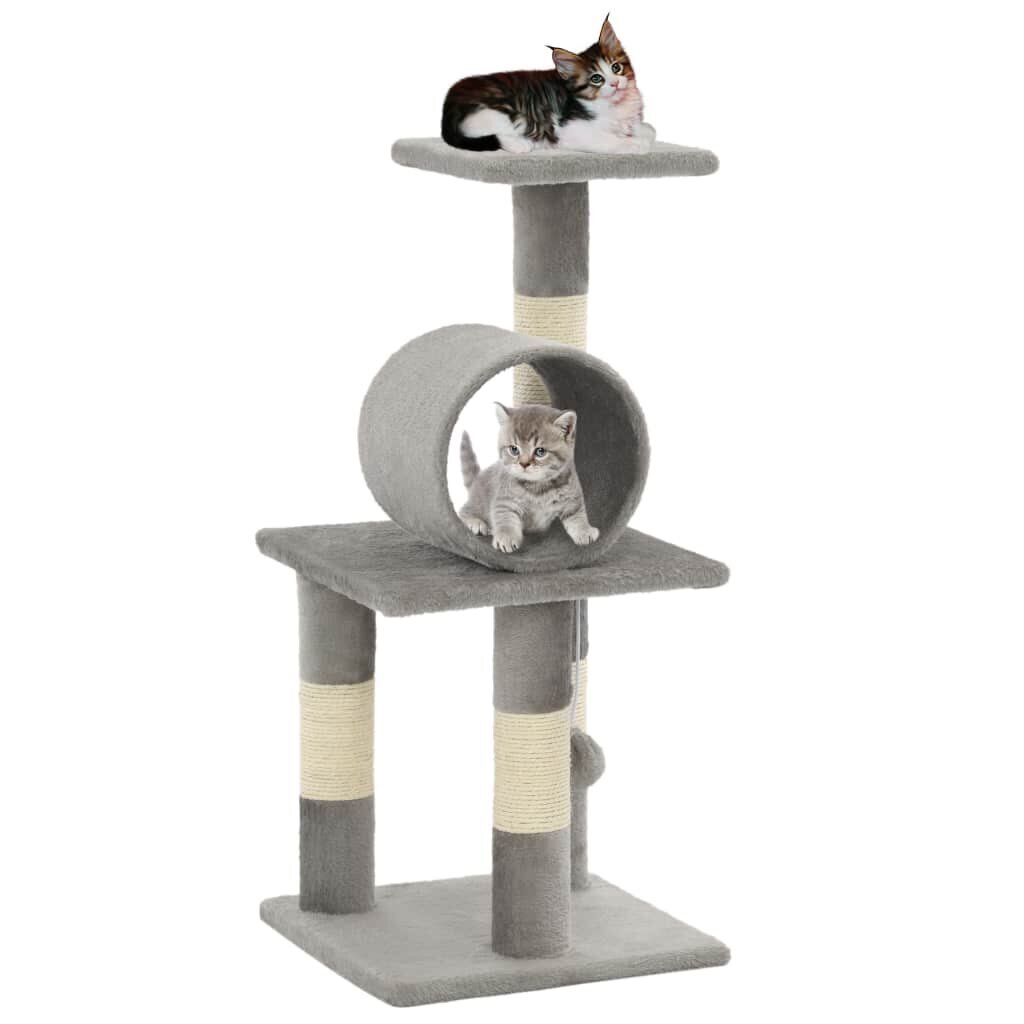 Draskyklė katėms su stovais iš sizalio, 65cm, pilka цена и информация | Draskyklės | pigu.lt